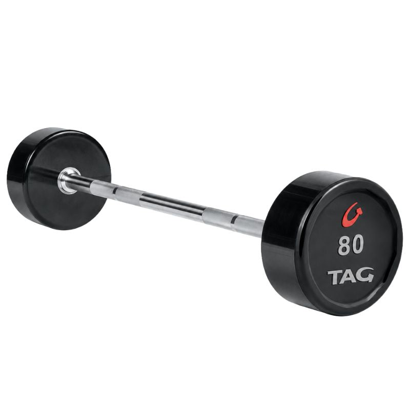 TAG Fitness Premium Ultrathane Fixed Barbell with Straight Handle - BBEL-STRT 80 lb