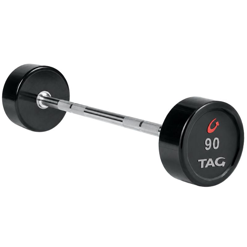 TAG Fitness Premium Ultrathane Fixed Barbell with Straight Handle - BBEL-STRT 90 lb