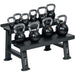 TAG Fitness Rubber Coated Kettlebell Set with 2 Tier Rack