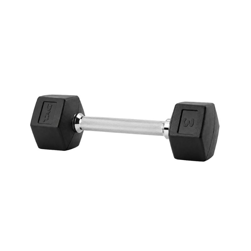 TAG Fitness Rubber Hex Dumbbell 3 lb
