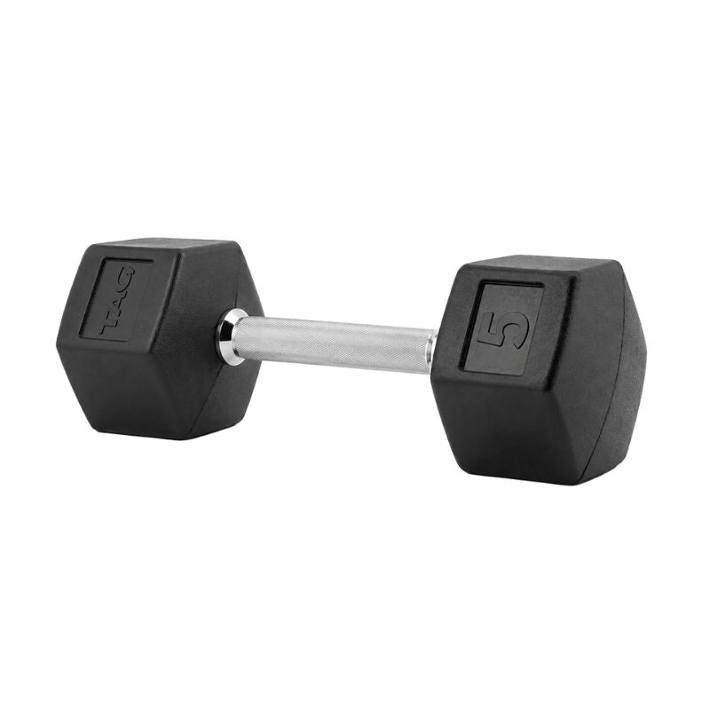 TAG Fitness Rubber Hex Dumbbell 5 lb
