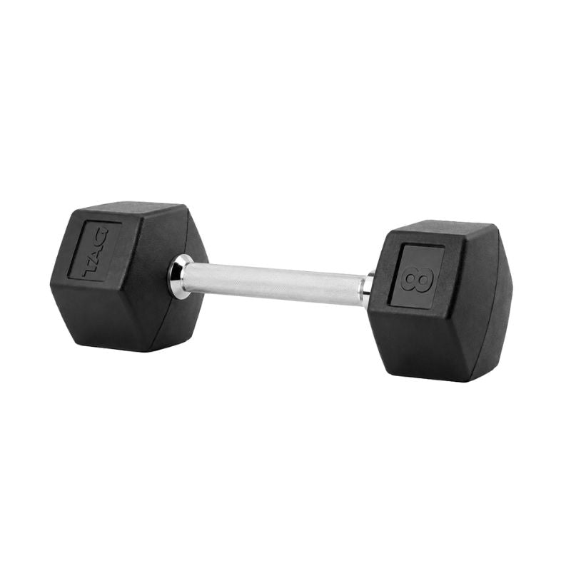 TAG Fitness Rubber Hex Dumbbell 8 lb