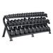 TAG Fitness Rubber Hex Dumbbell Set with Mega Rack 5-100lb Dumbbells Set