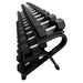 TAG Fitness Rubber Hex Dumbbell Set with Mega Rack 5-100lb Dumbbells Set Side View