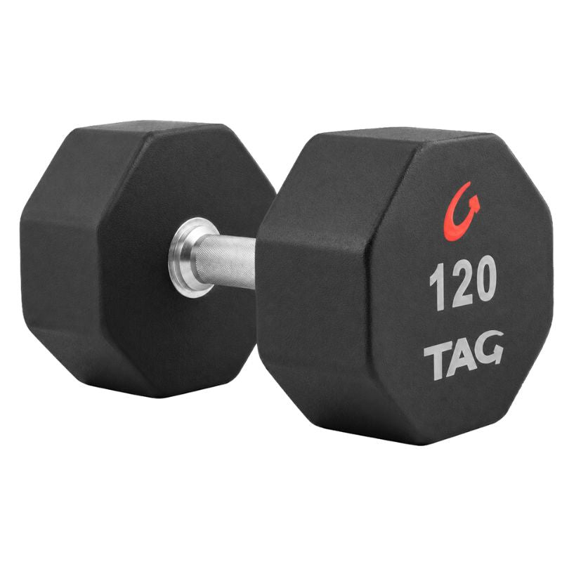 TAG Fitness U8DB 8 Sided Premium Ultrathane Dumbbells  120 lb