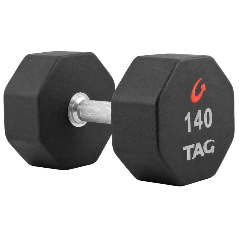 TAG Fitness U8DB 8 Sided Premium Ultrathane Dumbbells 140 lb