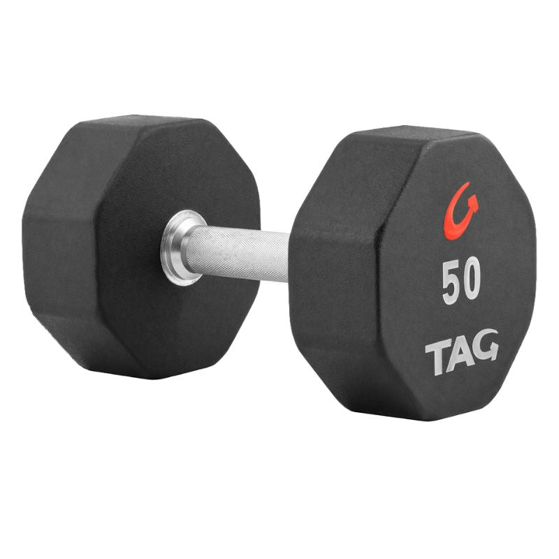 TAG Fitness U8DB 8 Sided Premium Ultrathane Dumbbells 50 lb