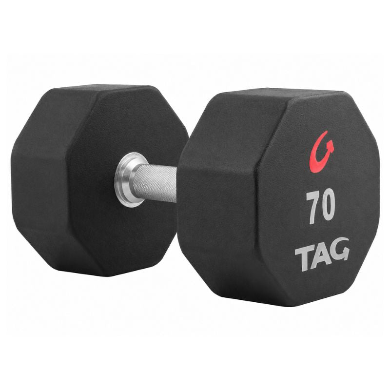 TAG Fitness U8DB 8 Sided Premium Ultrathane Dumbbells 70 lb