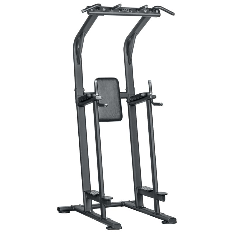 TAG Fitness Vertical Knee Raise Chin Dip Front View on a white background