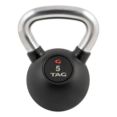 TAG Rubber Encased Kettlebell with Chrome Handle 5 lb