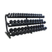 TDR-3 VTX  3-Tier Rail Dumbbell Rack wo Saddles  with Dumbbells