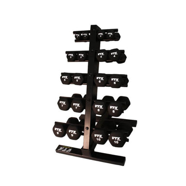 THD-NPAC VTX   1-10lb Black Neoprene Aerobic Dumbbell Set with Compact Rack