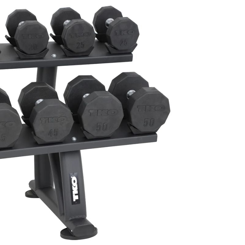TKO 10 Pair Dumbbell Rack with Saddles 7051B-BK Durable Gym