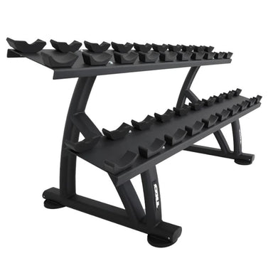 TKO 10 Pair Dumbbell Rack with Saddles - 7051B-BK Side View