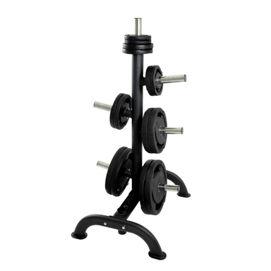 TKO 255lb Rubber Olympic Plate Set w/ Plate Tree | S6210-OR255 