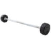 TKO 40lb rubber Straight barbells on a white background