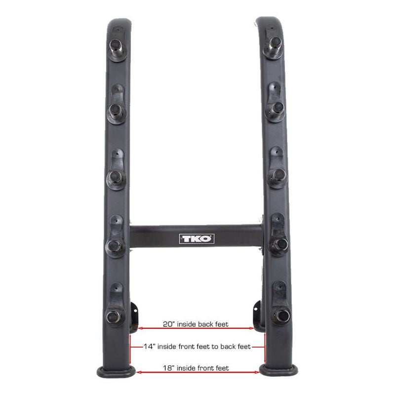TKO 5 Barbells Fixed Barbell Rack Front dimension