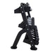 TKO Straight Handle Rubber Hex Dumbbell Set 3 Tier Universal Rack Side View