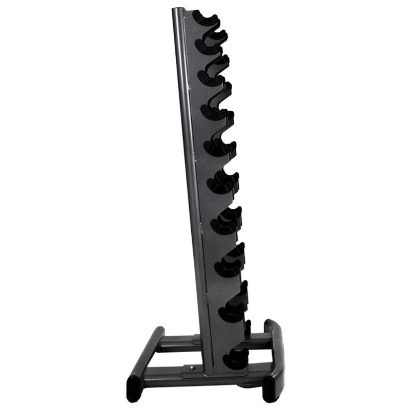 TKO Strength 10 Pair Vertical Dumbbell Rack - 840VDR10-BK Empty Rack Side View