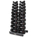 TKO Strength 10 Pair Vertical Dumbbell Rack - 840VDR10-BK with Urethane Dumbbells