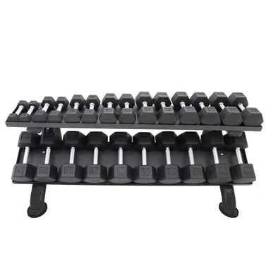 TKO Strength 2-Tier Horizontal Dumbbell Rack - 889HDR-BK Main Display