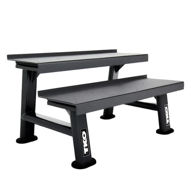 TKO Strength 2-Tier Kettlebell Rack - 859KR-BK Left Side Angled View