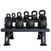 TKO Strength 2-Tier Kettlebell Rack - 859KR-BK with Kettlebells
