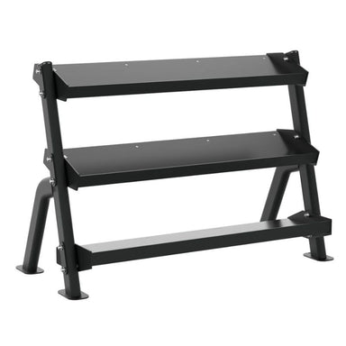 TKO Strength 3-Tier Adjustable Tray Rack - 892DKR Left Side Angled View