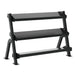 TKO Strength 3-Tier Adjustable Tray Rack - 892DKR Left Side Angled View