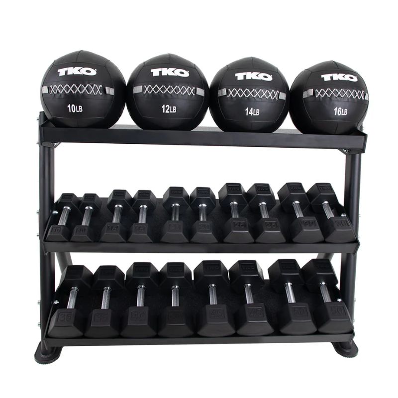 TKO Strength 3-Tier Adjustable Tray Rack - 892DKR — Dumbbells Direct