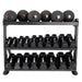 TKO Strength 3-Tier Adjustable Tray Rack - 892DKR with Dumbbells set