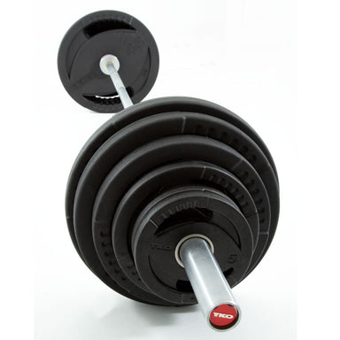 TKO Strength 300Lb Olympic Rubber Plate set w_1,500lb Bar & Collars - 803OR-300MB Gallery