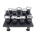 TKO Strength 5–50 lb Rubber Kettlebell Set with 2-Tier Rack - S859-KBR5-50 Top View
