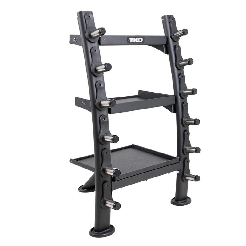 TKO Strength Accessory Rack (Matte Black) - 848ACR-BK Left Side Angled View