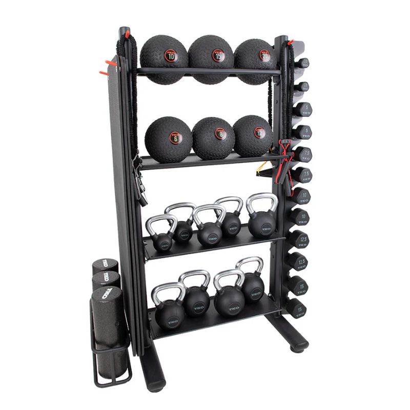 TKO Strength Accessory Storage Rack - Endurance Package - S899-ENDURANCE Left Angled View