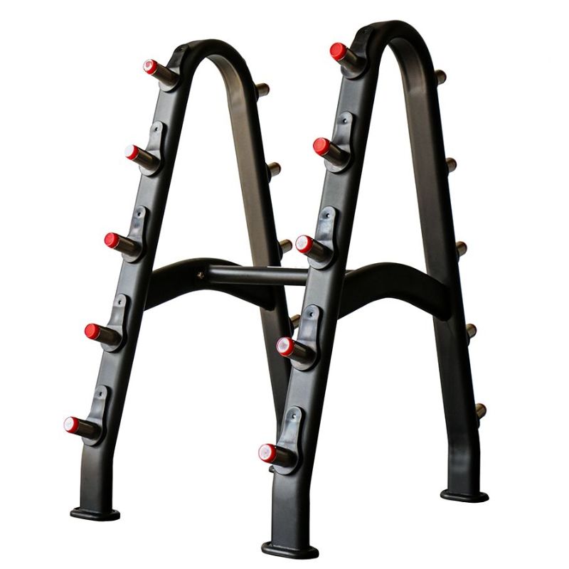TKO Strength Barbell Rack for Rubber Barbells - 846BBR-BK Black Empty Rack