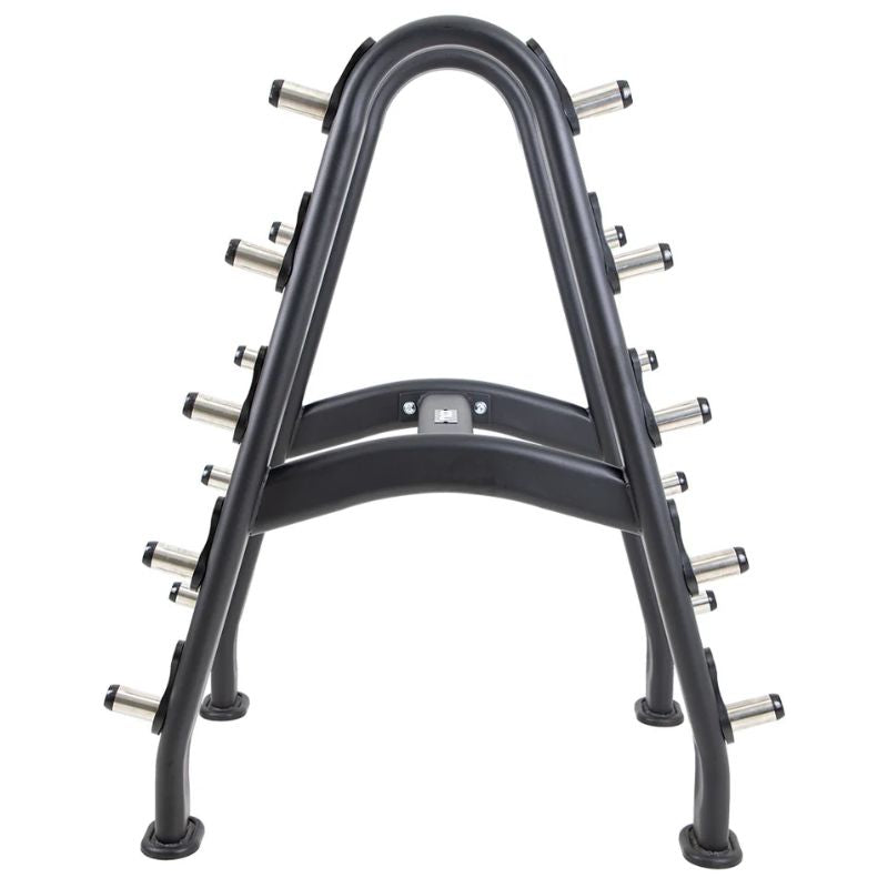 TKO Strength Barbell Rack for Rubber Barbells - 846BBR-BK Side View of Rack