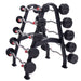 TKO Strength Barbell Rack for Rubber Barbells - 846BBR-BK with 20-110lb Fixed Curl Barbell Set