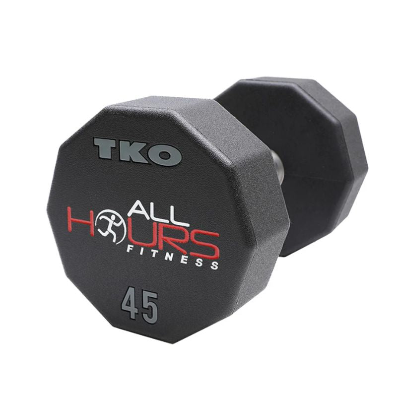 TKO Strength Custom Logo 10-Sided Urethane Dumbbell Sets  45 lb