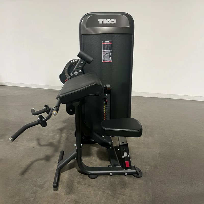 TKO Strength Dual Bicep _ Tricep Machine - 8803-BK Bicep Curl Position