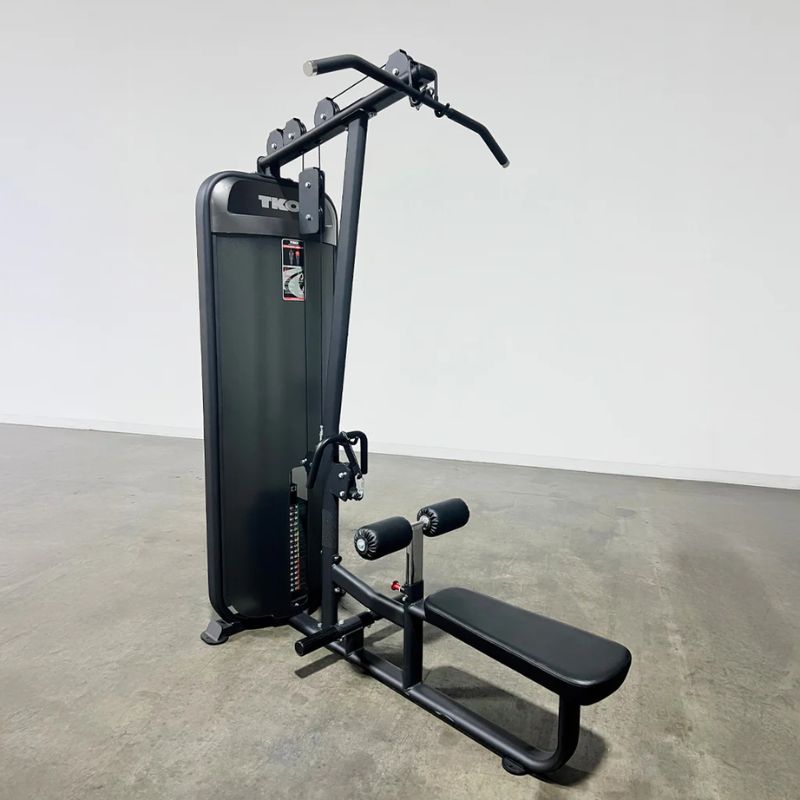 TKO Strength Dual Lat Pulldown _ Mid Row Machine - 8801-BK Side View inside Gym