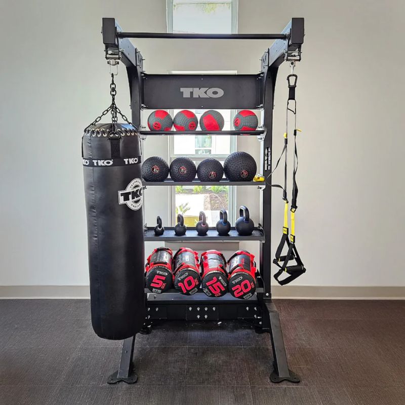 TKO Strength Free Standing Single Suspension Bay with other accessories