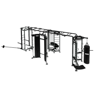 TKO Strength Functional Trainer+Boxing+Rebounder+Power Rack Station - 9901 Black Finish