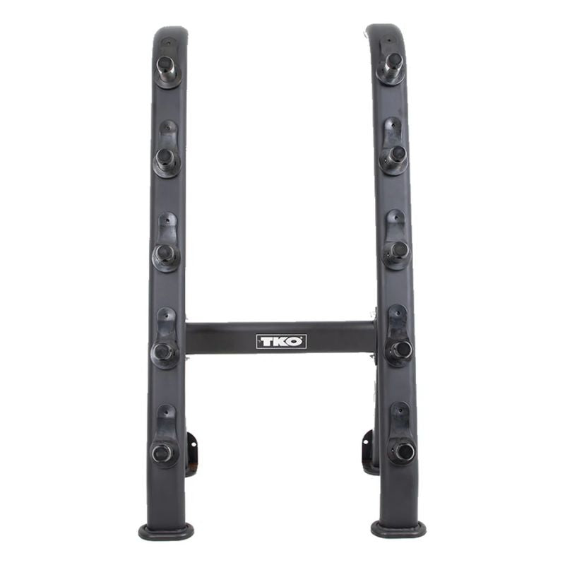 TKO Strength Half Barbell Rack for Rubber Barbells - 845BBR-BK Front Empty Rack