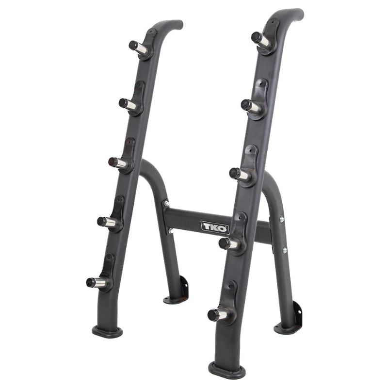 TKO Strength Half Barbell Rack for Rubber Barbells - 845BBR-BK Left Side View Empty Rack