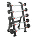 TKO Strength Half Barbell Rack for Rubber Barbells - 845BBR-BK with 20-60lb Fixed Curl Barbell Set