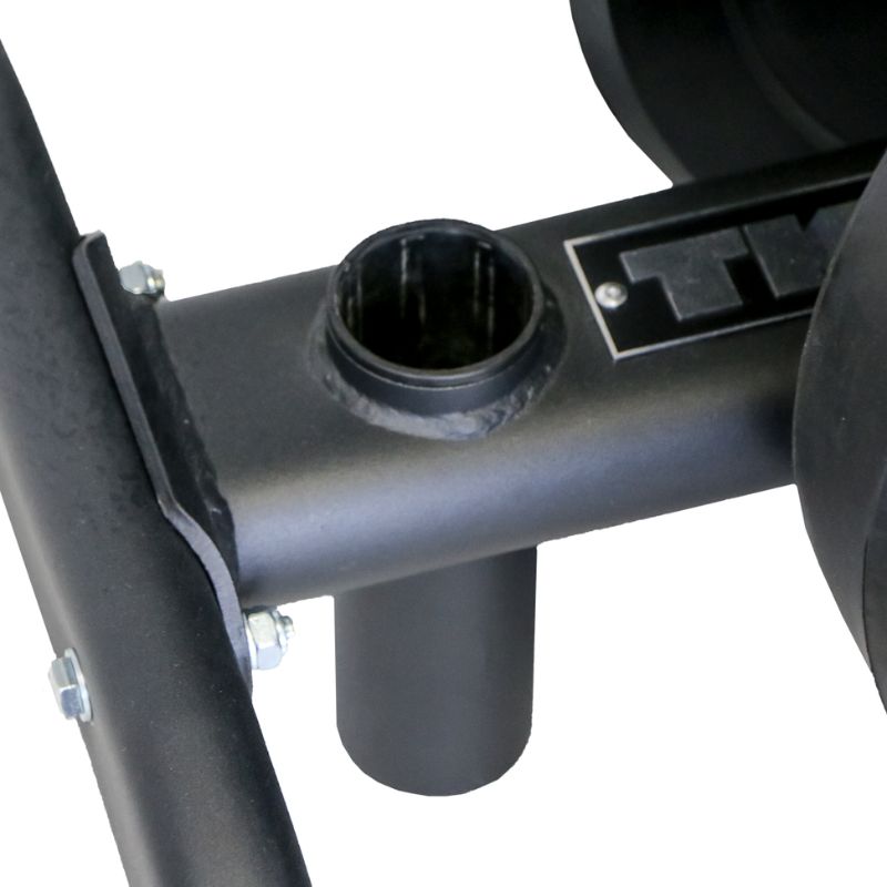 TKO Strength OLYMPIC PLATE TREE W_ BAR HOLDER Close Up details