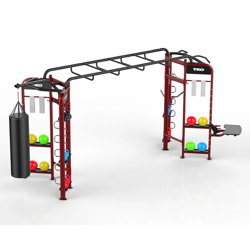 TKO Strength Stretching+Boxing Station - 9904 Red Black Finish