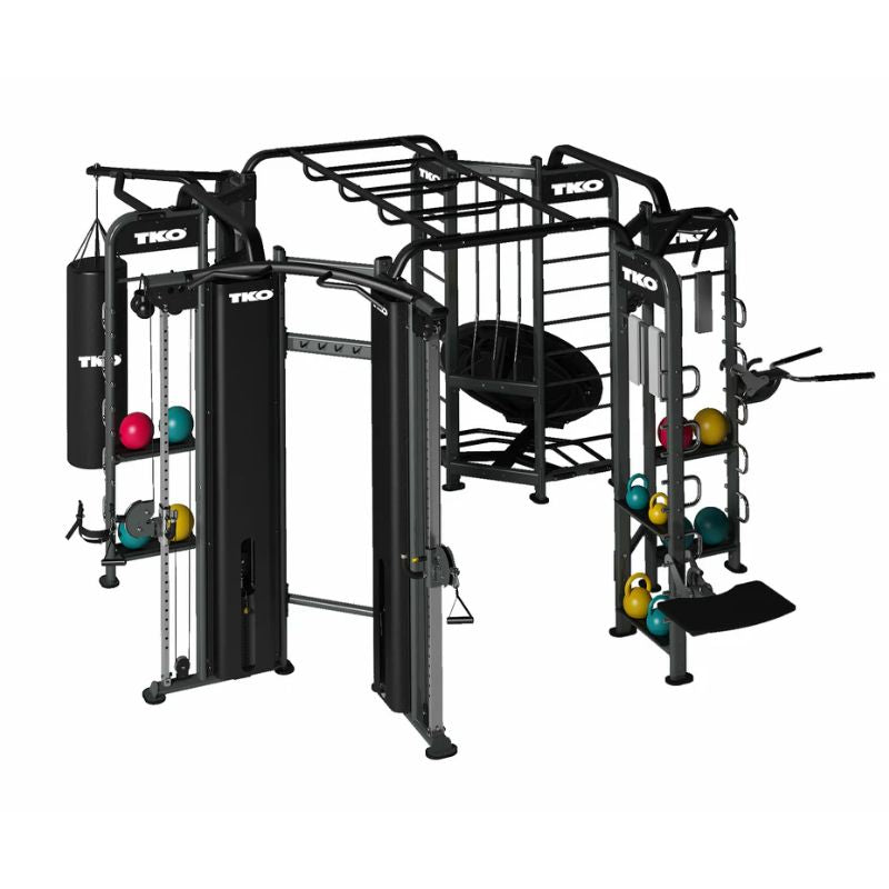 TKO Strength Stretching+Boxing+Rebounder+Cables Station - 9900 Matte Black