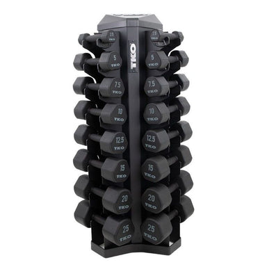 TKO Studio Dumbbell Set with Vertical Rack 2.5 lb to 25 lb Set